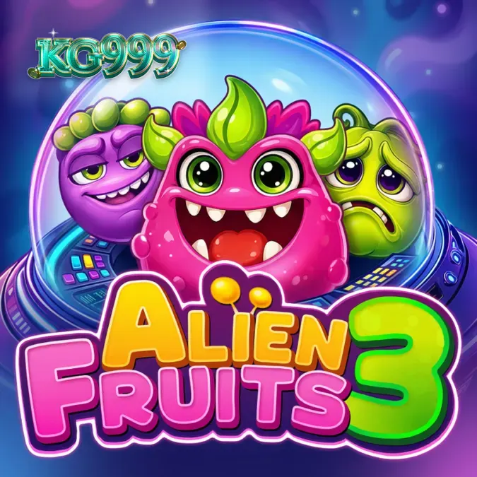 Alien Fruits 3 স্লট গেমের রঙিন মহাজাগতিক গ্রিড এবং ফলের প্রতীকসমূহ